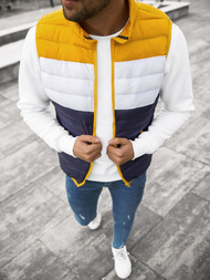 Kamizelka męska pikowana żółto-granatowa OZONEE JS/M13076/392CZ