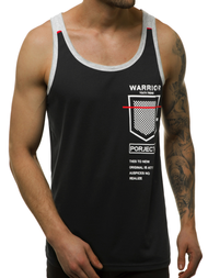 T-Shirt męski bez rękawów czarny OZONEE JS/SS11076