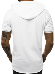 T-Shirt z kapturem męski biały OZONEE O/1187XZ