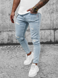 Spodnie jeansowe męskie niebieskie OZONEE O/293