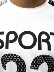 T-Shirt męski biało-czarny OZONEE JS/KS2068Z