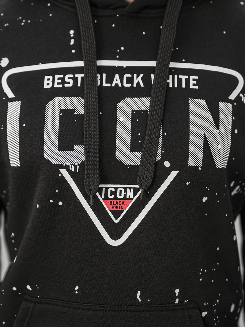 Bluza z kapturem męska czarna OZONEE JS/8B1737/3