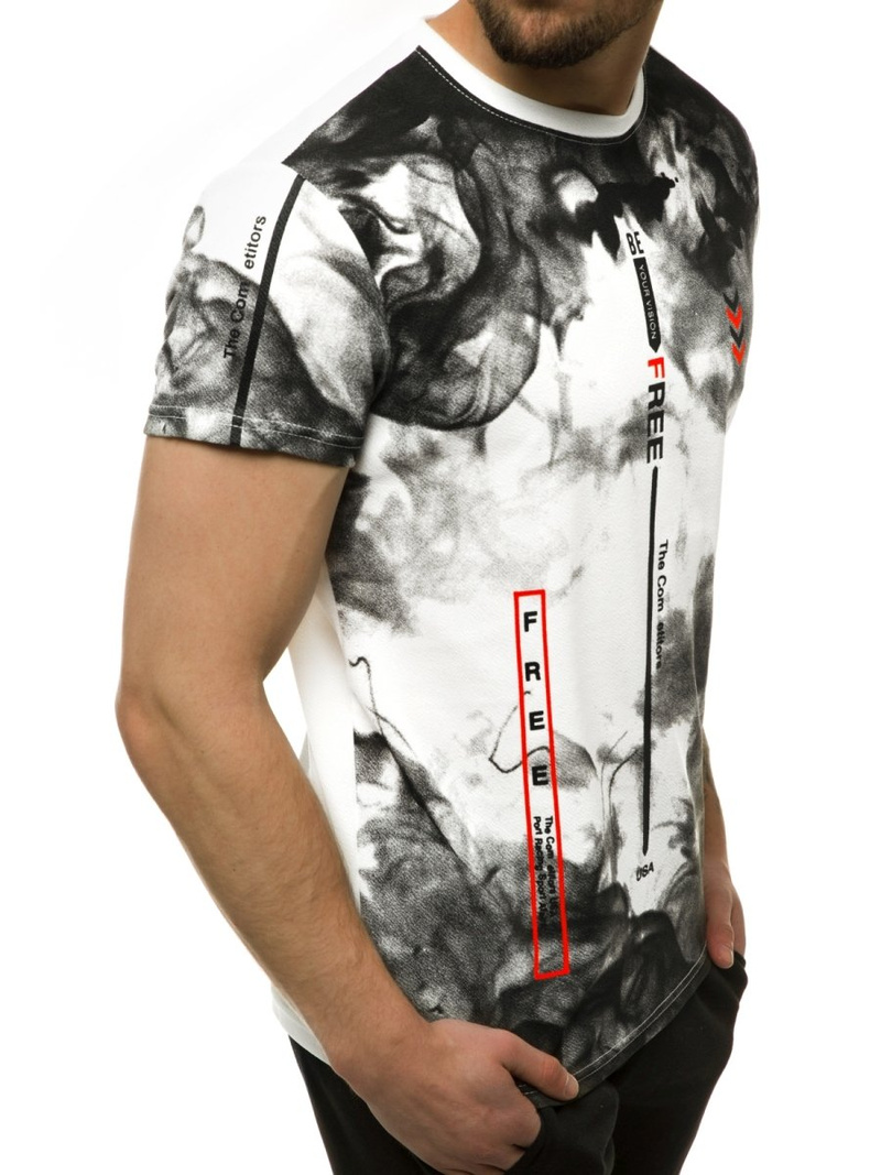 T-Shirt męski biały OZONEE JS/SS10999