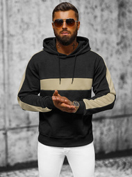 Bluza z kapturem męska czarna OZONEE JS/3B565