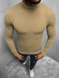 Sweter męski półgolf beżowy OZONEE TMK/YY05/11Z