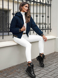 Kurtka damska pikowana granatowa OZONEE JS/16M9086/215Z