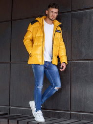Kurtka zimowa męska pikowana żółta OZONEE N/6577