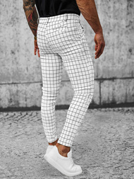 Spodnie męskie chino materiałowe białe OZONEE O/P4024