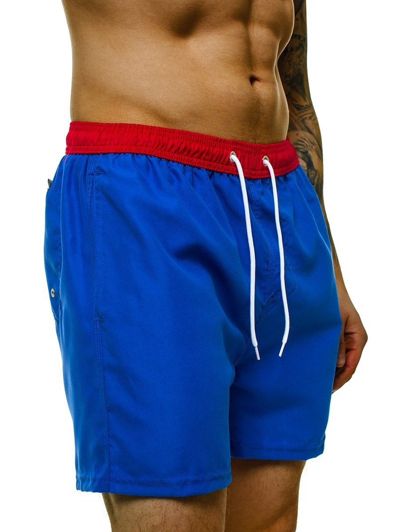 Spodenki kąpielowe męskie niebiesko-czerwone OZONEE ST005-3