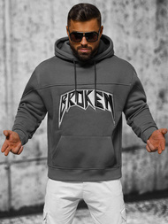 Bluza z kapturem oversize grafitowa OZONEE O/SWE23019