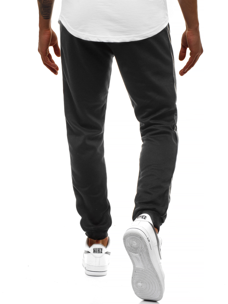 Spodnie dresowe męskie czarno-grafitowe OZONEE JS/JZ11003