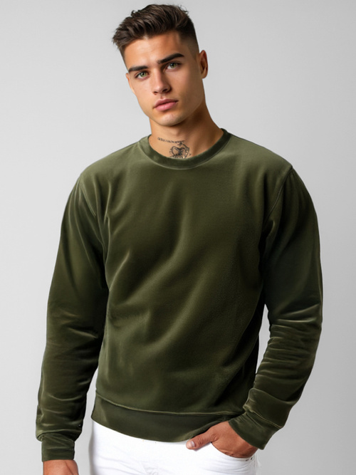 Bluza męska welurowa khaki OZONEE JS/8B1166/29