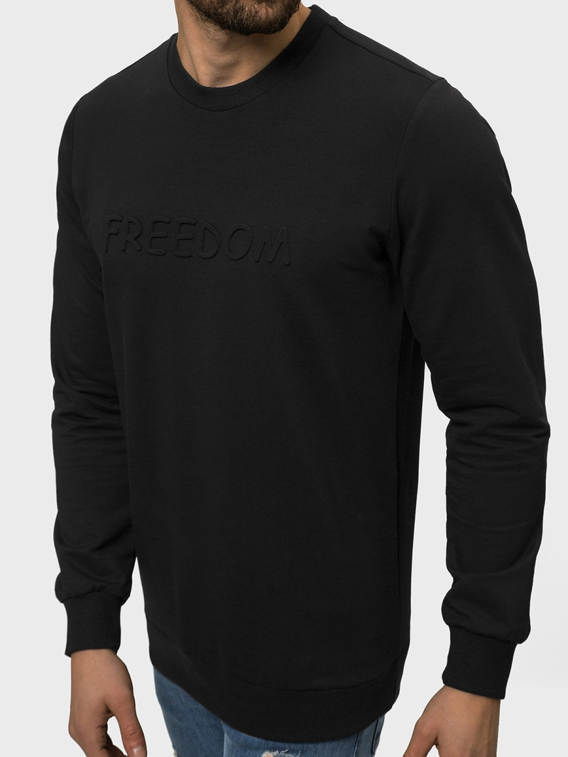 Bluza męska crewneck czarna OZONEE B/21402040