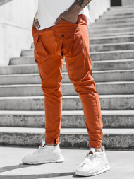 Spodnie męskie chino joggery ciemny-camel OZONEE G/11144