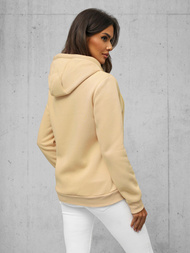 Bluza damska rozpinana z kapturem jasno-beżowa OZONEE JS/W03/159Z