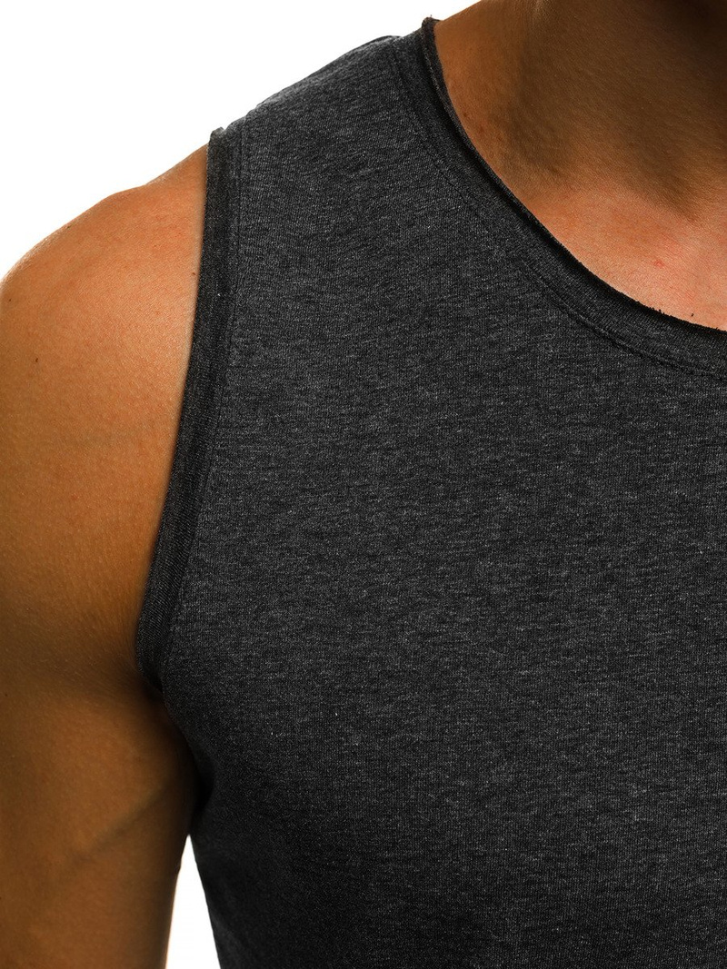 Koszulka bez rękawów męska grafitowa OZONEE O/1205