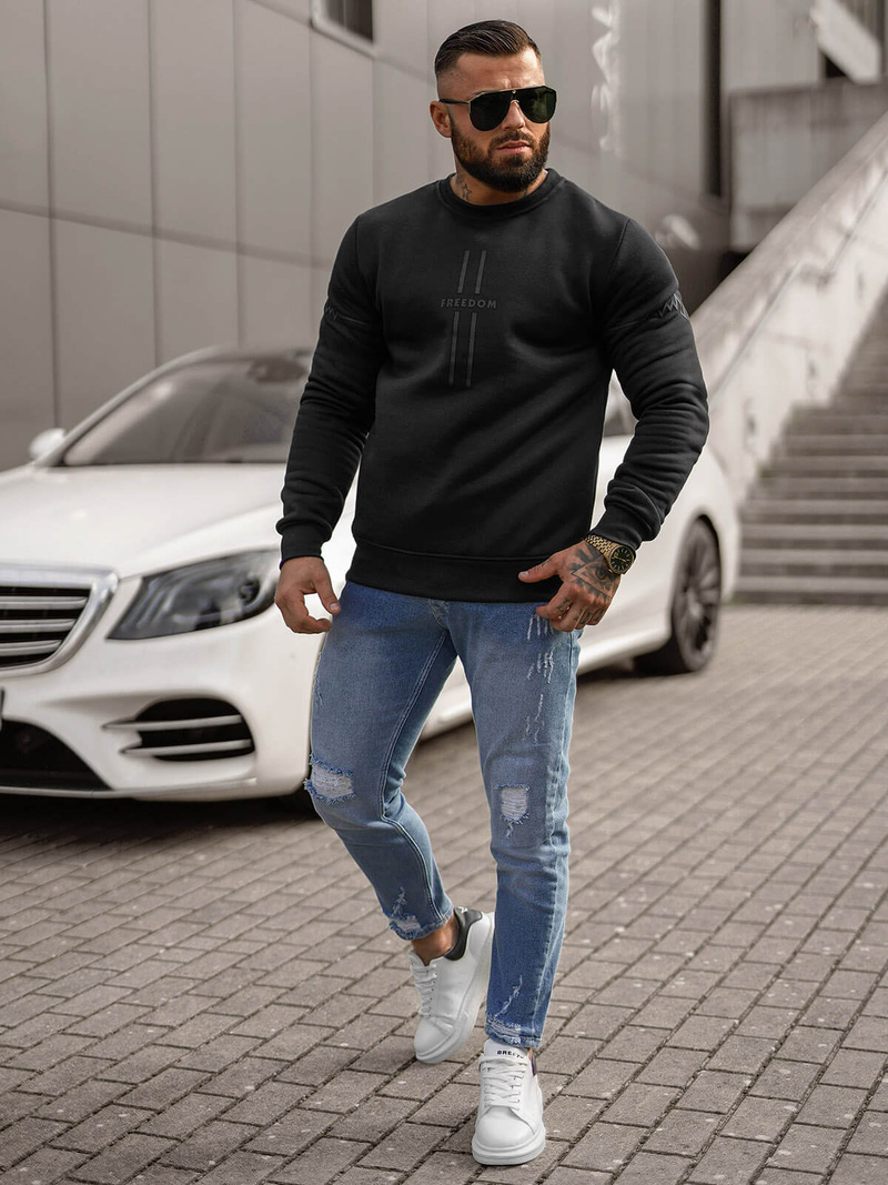 Bluza męska czarna OZONEE JS/8B1358/3