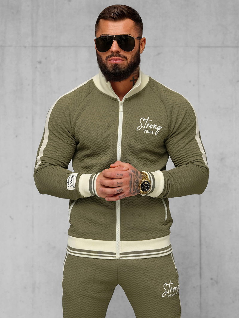 Komplet dresowy męski khaki OZONEE O/FF5030AB