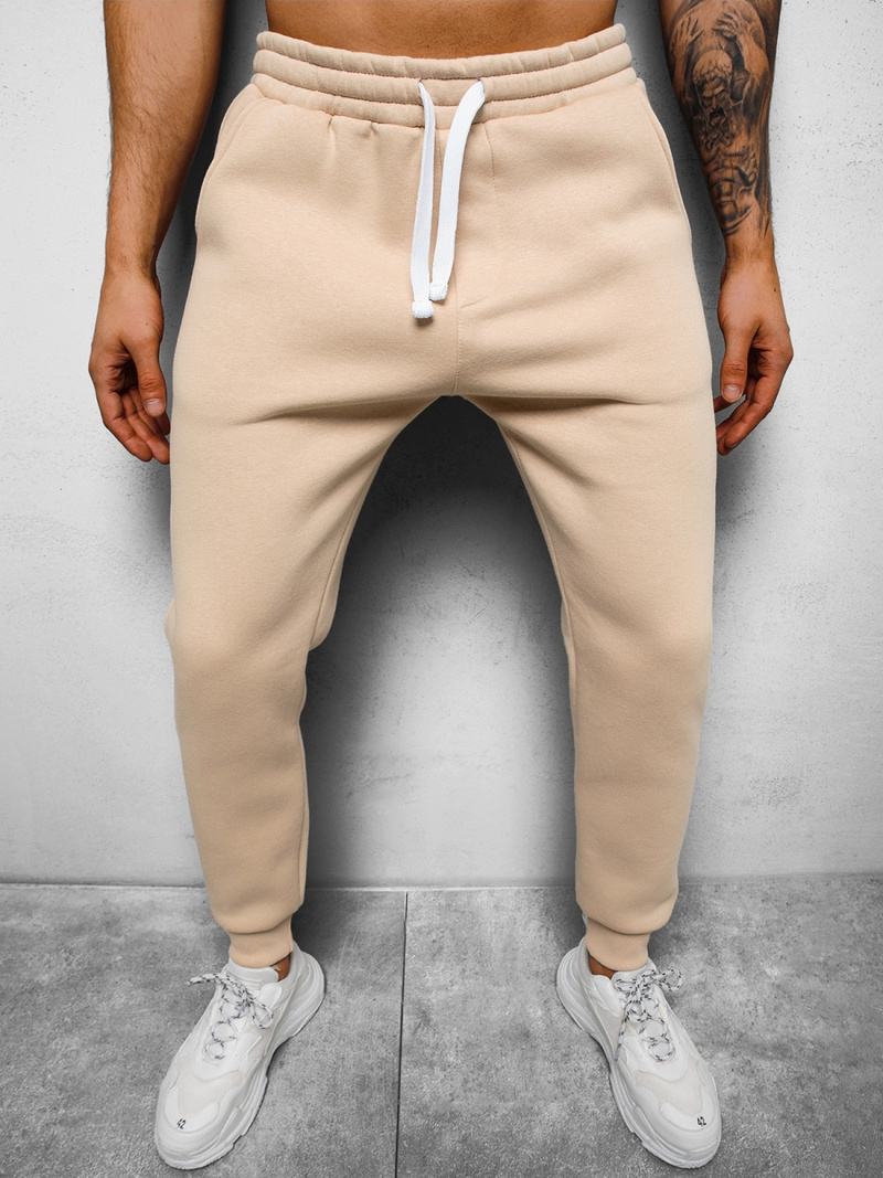 Spodnie dresowe męskie beżowe OZONEE O/12110Z