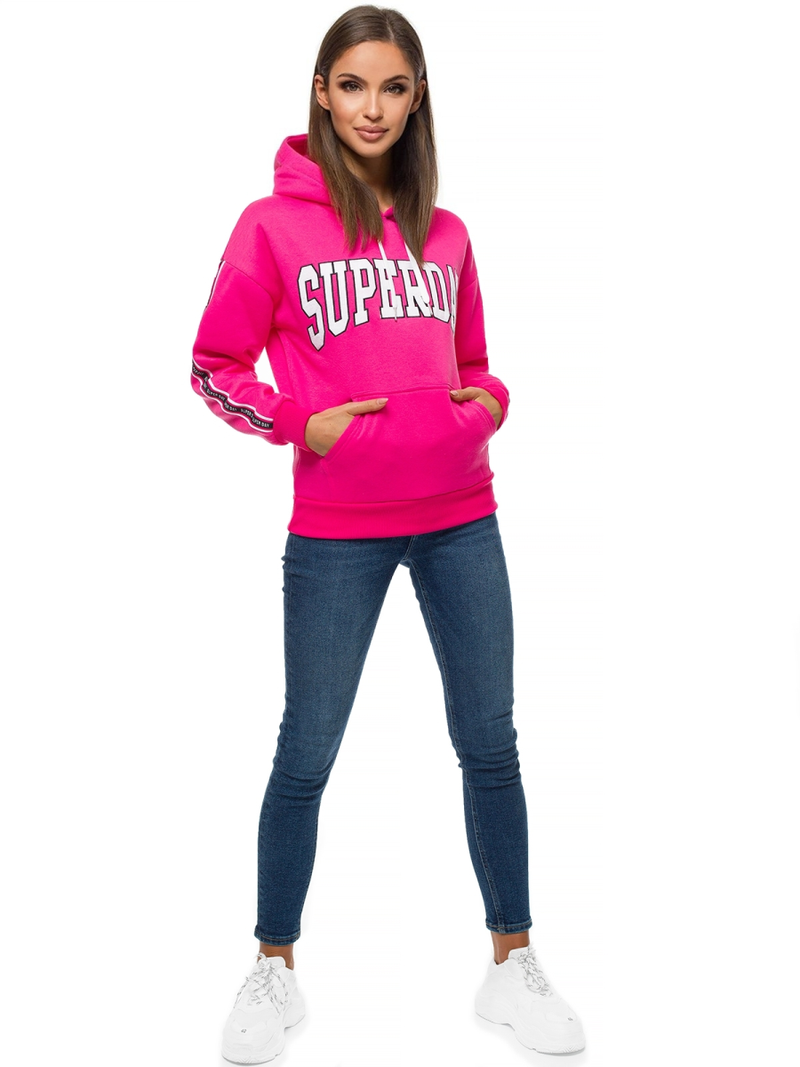 Bluza z kapturem damska różowa OZONEE JS/B26014