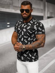 T-shirt męski czarny OZONEE JS/8T1196/3