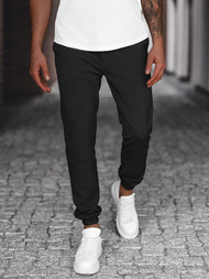 Spodnie męskie chino joggery materiałowe czarne OZONEE DJ/5539Z