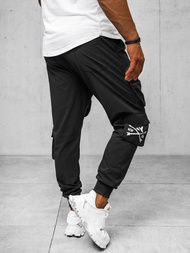 Spodnie męskie chino joggery czarne OZONEE O/PS5513