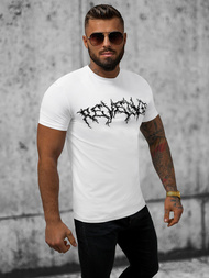 T-shirt męski slim fit biały OZONEE NB/MT3027