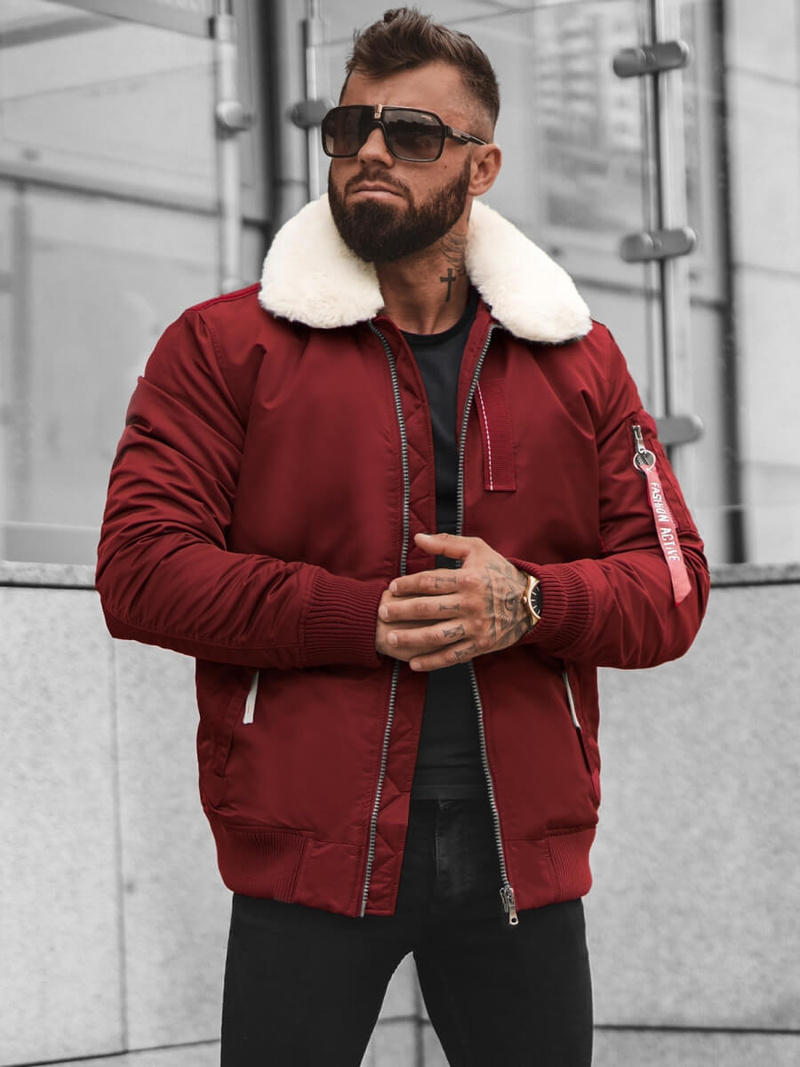 Kurtka męska bordowa OZONEE O/X1026KZ