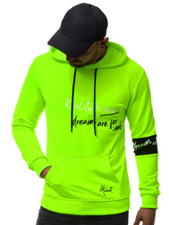 Bluza z kapturem męska zielona-neon OZONEE MACH/3105Z