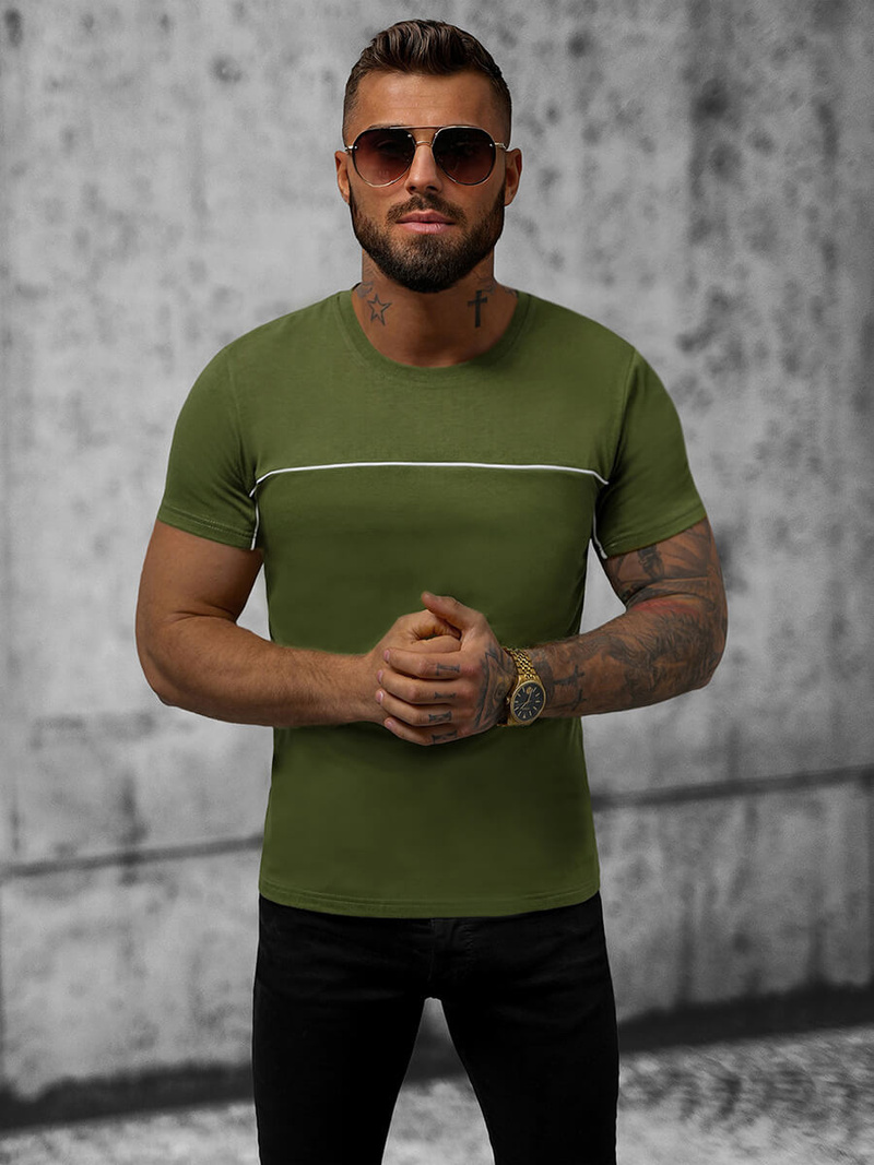 T-shirt męski zielony OZONEE JS/8T250/29