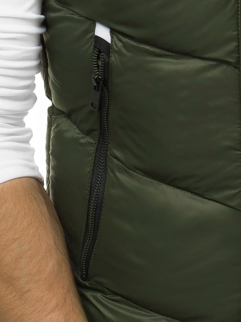 Kamizelka męska pikowana z kapturem zielona OZONEE N/6500