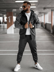 Komplet dresowy męski czarno-grafitowy OZONEE JS/27C6504/5Z