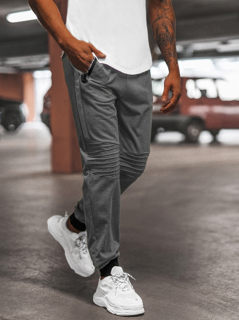 Spodnie dresowe męskie grafitowe OZONEE JS/68K10326Z