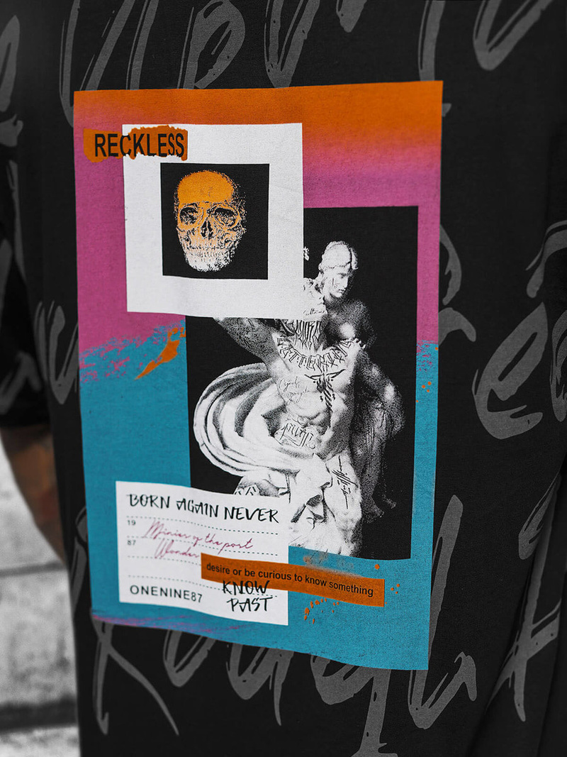 Футболка чоловіча чорна OZONEE O/3428