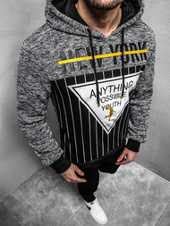 Bluza z kapturem męska szara OZONEE JS/KS1907Z