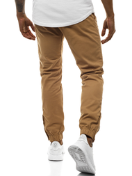 Spodnie męskie chino joggery camelowe OZONEE A/0952