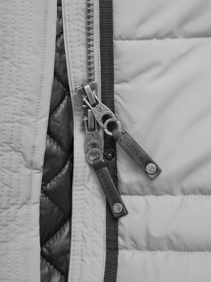 Kurtka zimowa damska długa pikowana szara OZONEE O/W377Z