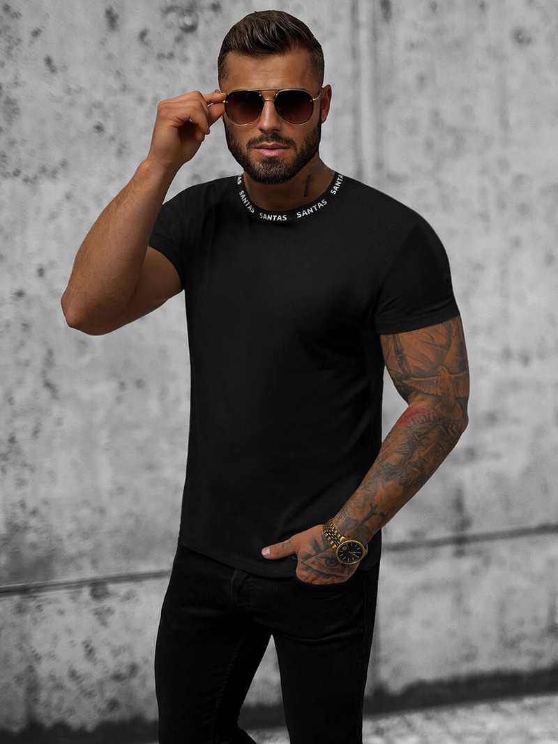 Футболка чоловіча чорна OZONEE JS/8T228/3