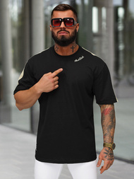 T-shirt męski loose fit czarny OZONEE O/QQ1195