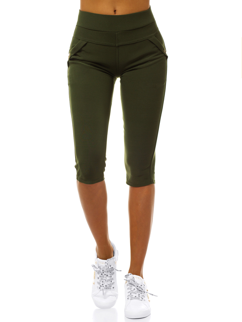 Legginsy krótkie damskie khaki OZONEE JS/1041/B7