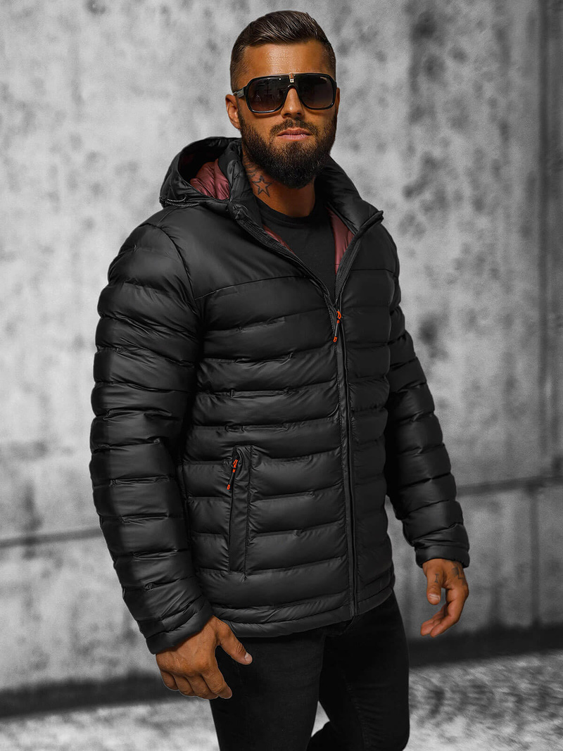 Kurtka męska pikowana czarna OZONEE JS/22M326/392