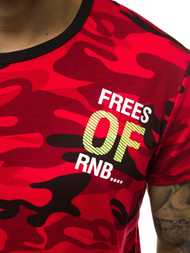 T-Shirt męski czerwony OZONEE JS/SS10978Z