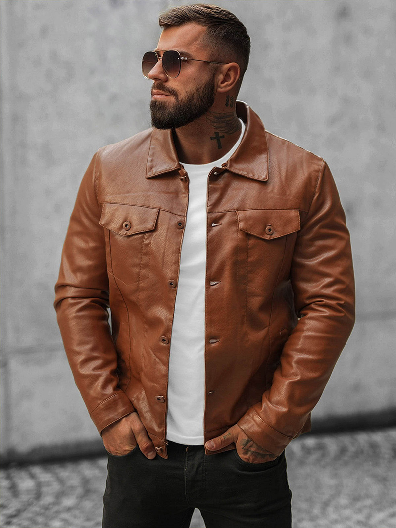 Куртка шкіряна чоловіча Гiрчична OZONEE O/8830/3