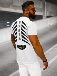 T-shirt męski slim fit biały OZONEE NB/MT3054Z