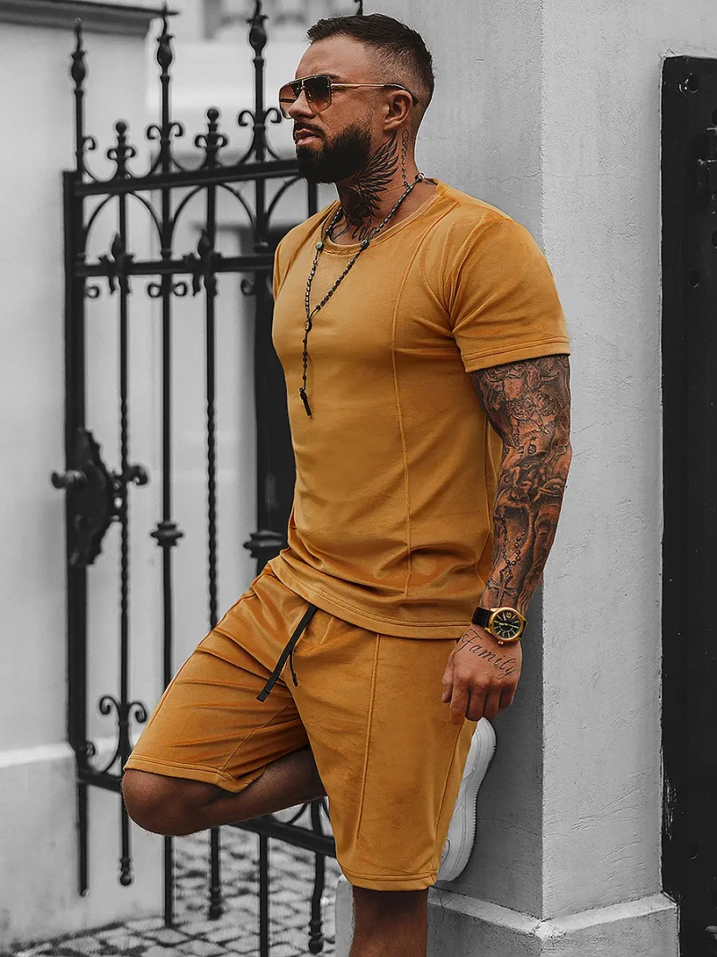 Спортивний костюм чоловічій Гiрчичний OZONEE O/12133Z