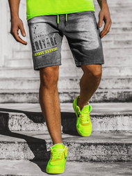 Шорти джинові чоловічі Чорно-Зеленi OZONEE JS/KK1091