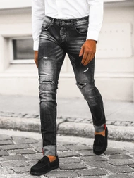 Spodnie jeansowe męskie czarne OZONEE NB/MP0126N