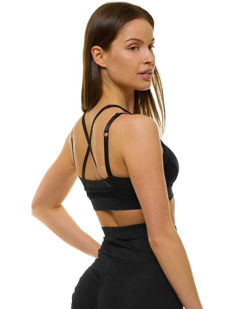 Biustonosz sportowy damski stanik treningowy czarny OZONEE JS/WX1092