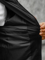 Kurtka zimowa męska długa pikowana czarna OZONEE JS/M2203